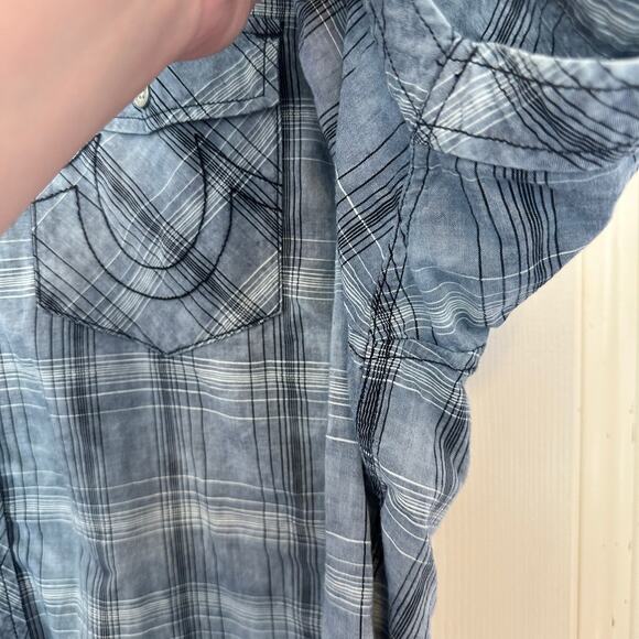 True Religion Men’s Short Sleeve Western Shirt Size 3XL Slim Cotton - Picture 5 of 12